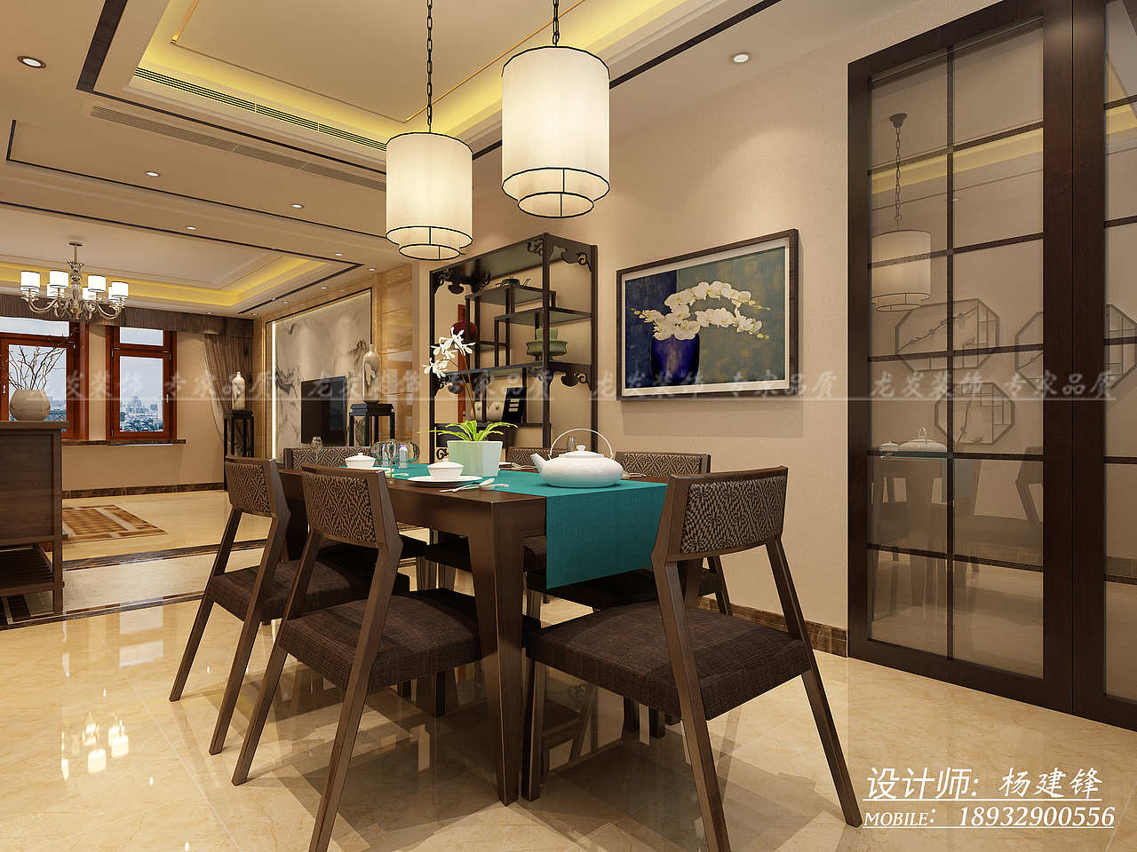 东胜紫御府二期168平米新中式设计方案（图ZNzE3MTc3MDQ=） - 家装设计 - 站酷设计师龙发装饰杨建锋原创素材 - 站酷ZCOOL