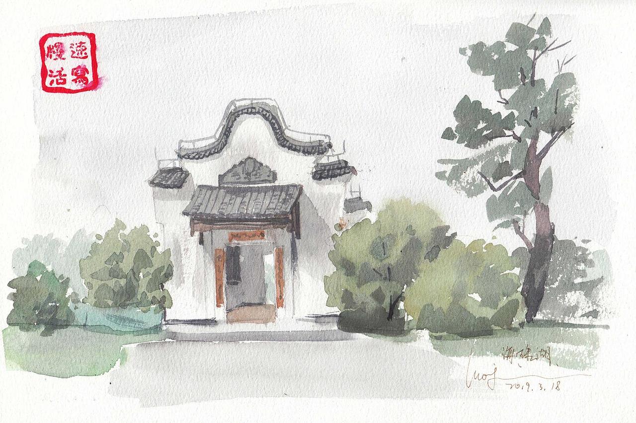 钢笔淡彩写生（图ZMTc3MzMyNTQ4） - 绘画 - 站酷设计师喵喵LC原创素材 - 站酷ZCOOL