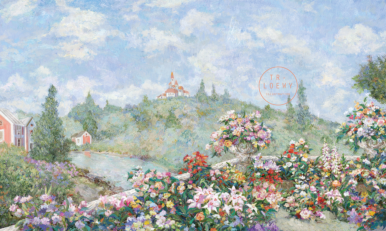 春意盎然的花园