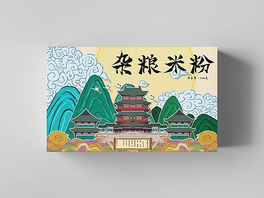 杂粮米粉礼盒—滕王阁插画