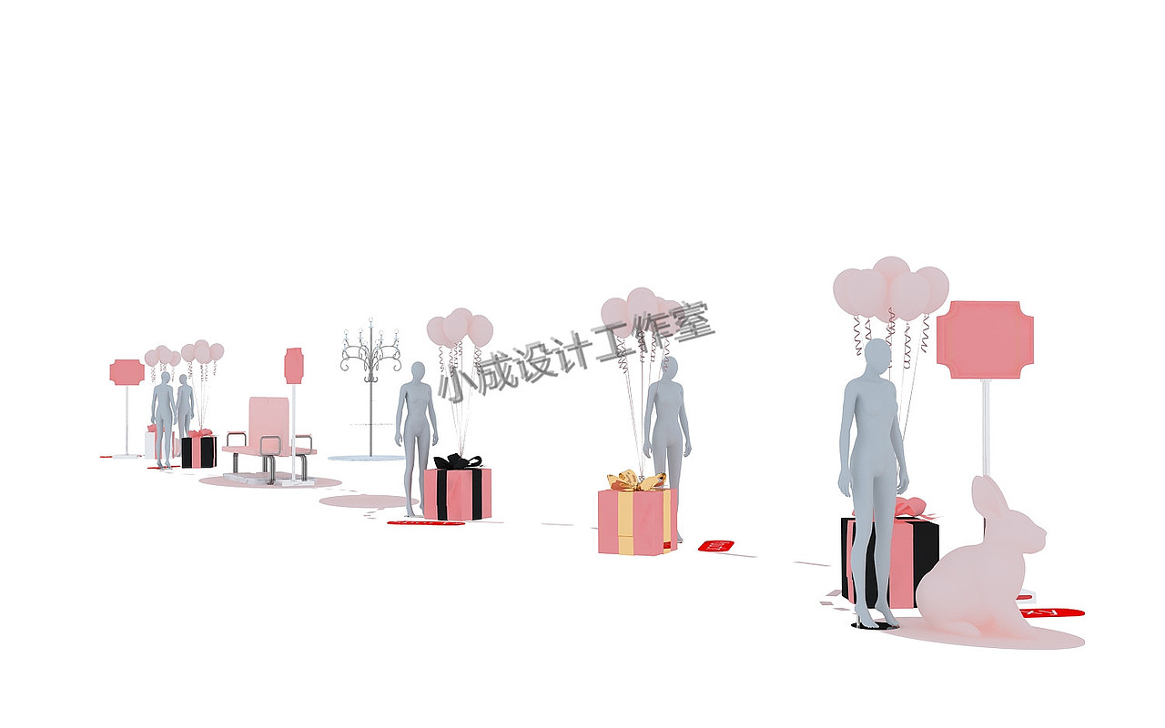 【美陈DP点】商场dp点兔子主题内衣美陈 圣诞节复活节