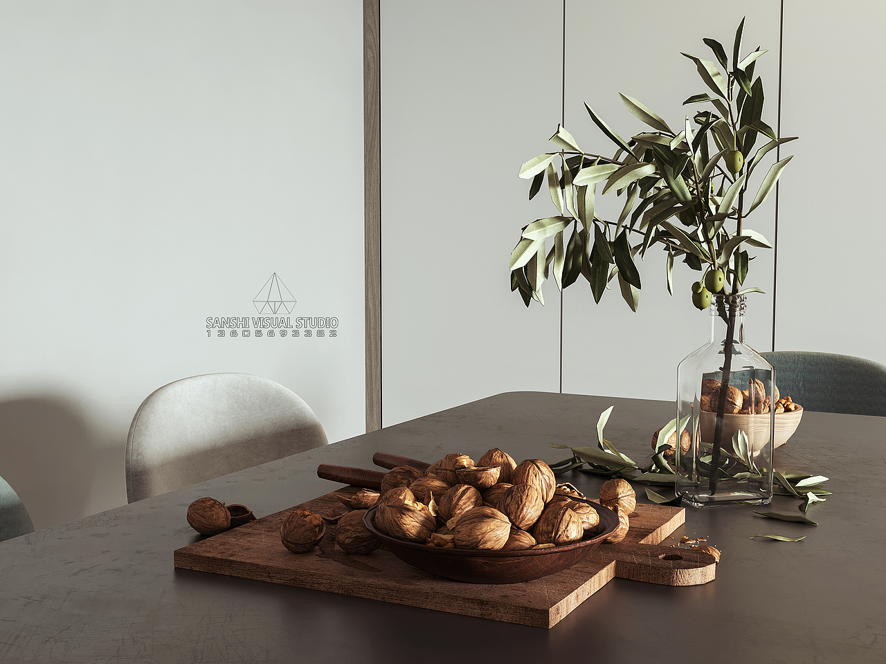 北欧风格客餐厅卧室（图ZMjIxOTMzOTAw） - 家装设计 - 站酷设计师三石视觉表现原创素材 - 站酷ZCOOL