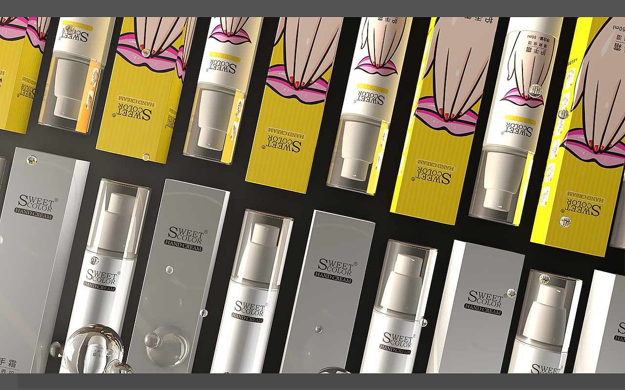 化妆品产品设计护手霜包装设计场景效果图