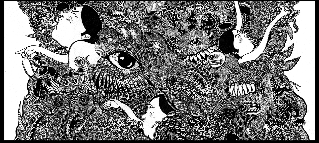 2开大画《恶》（图ZMjcyOTM1NzI=） - 绘画 - 站酷设计师墩小贤原创素材 - 站酷ZCOOL
