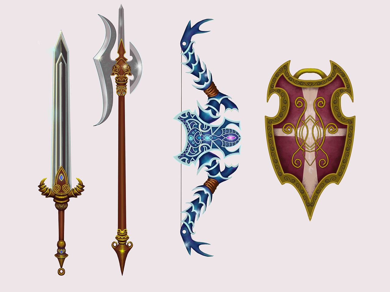 手绘插画,游戏场景设计师,道具绘画,cg手绘,美术平面设计