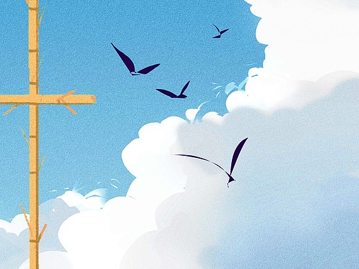 色彩练习-蓝天白云