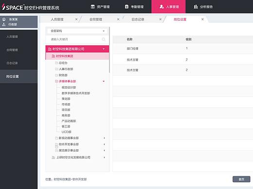 EHR人事管理系统界面设计