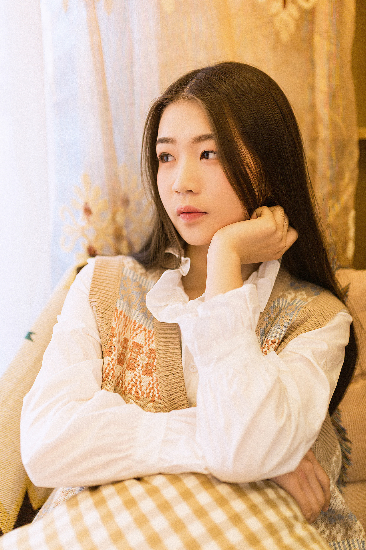 深圳约拍 少女写真 秋冬居家毛衣写真