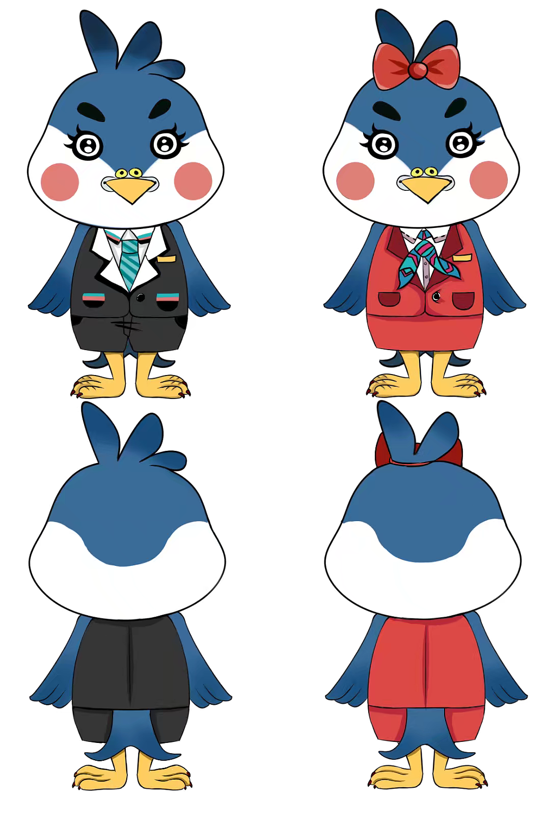 中国风酒店吉祥物雨燕的卡通设定