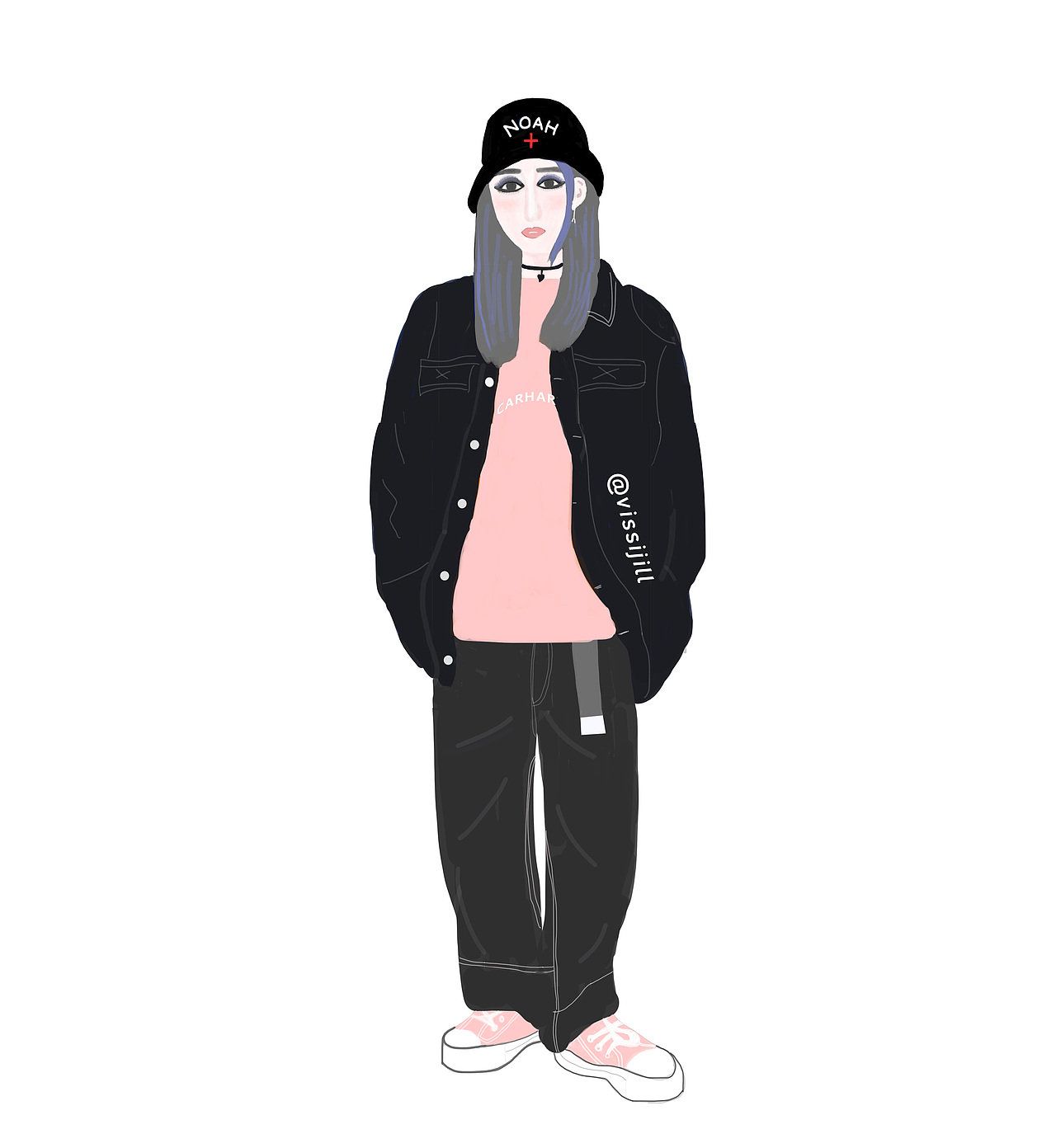 潮流穿搭插画-人物