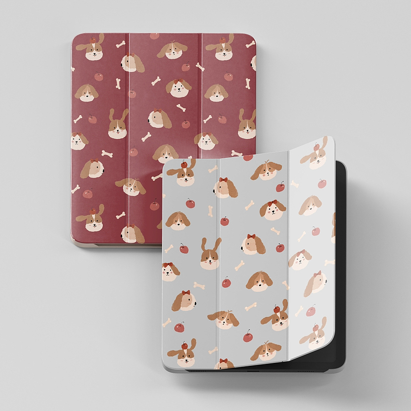 原创印花设计|可爱狗狗与苹果（图ZMzYzMjcwMDI0） - 商业插画 - 站酷设计师HappyHayley原创素材 - 站酷ZCOOL