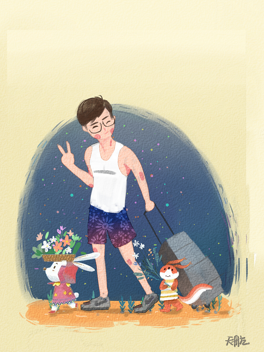 回家小插画（图ZMzM1NDEzNTY=） - 商业插画 - 站酷设计师Mildred_ZTH原创素材 - 站酷ZCOOL