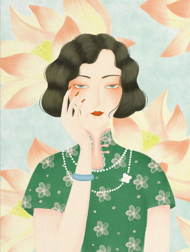花样年华---旗袍（图ZMTU0Njc5NDEy） - 商业插画 - 站酷设计师李俊梅原创素材 - 站酷ZCOOL