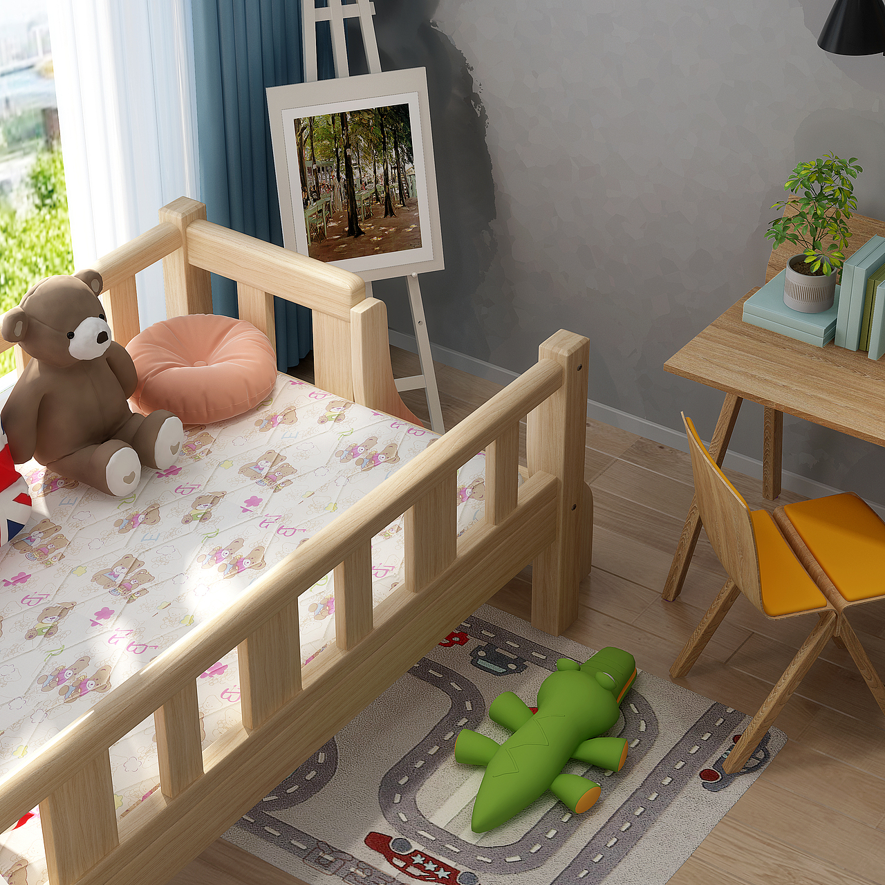 儿童床3D 建模渲染（图ZMjA2MDgzMDEy） - 其他三维 - 站酷设计师3D建模渲染Sam原创素材 - 站酷ZCOOL