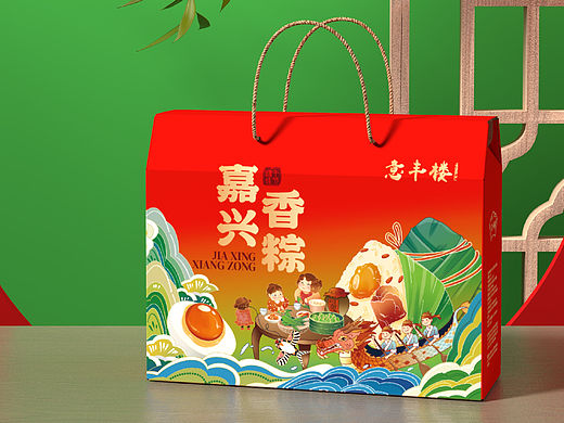 端午礼盒 粽子包装 嘉兴鲜粽 包装设计 特产