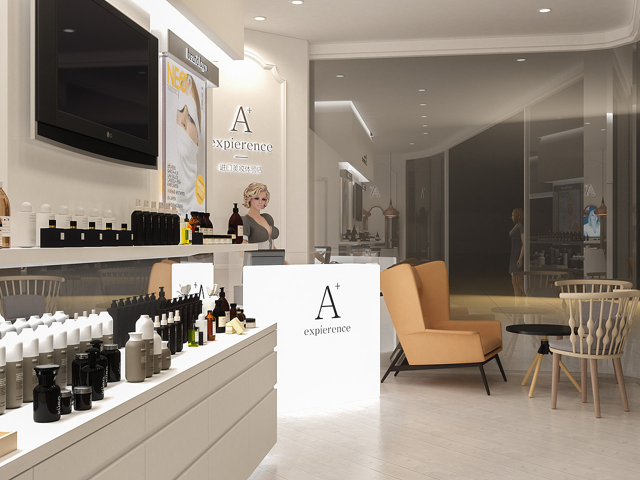 护肤品专卖店设计