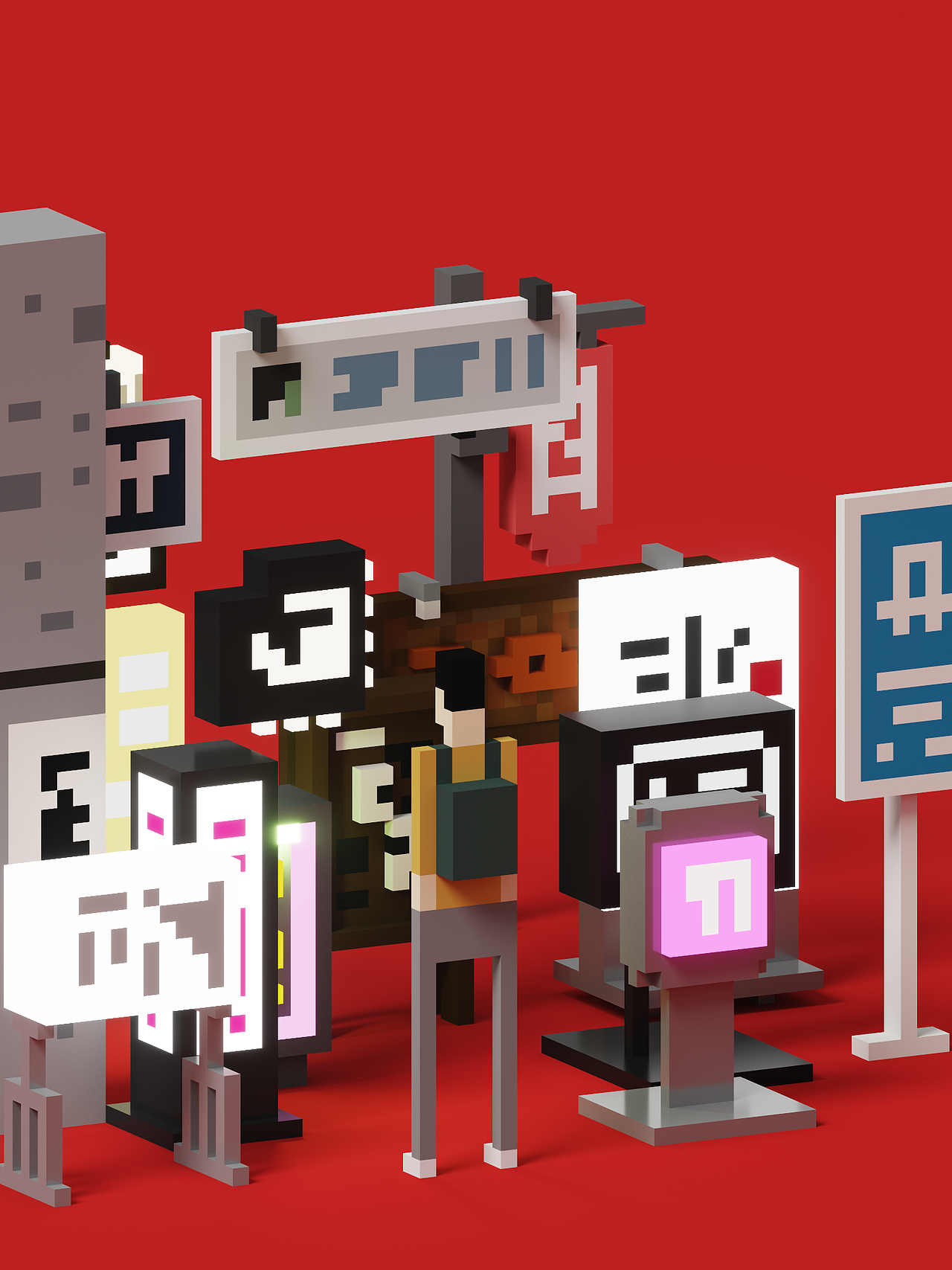 东京灯牌 magicavoxel（图ZMTQ2OTk0MjY4） - 建筑/空间 - 站酷设计师mrtoy47原创素材 - 站酷ZCOOL