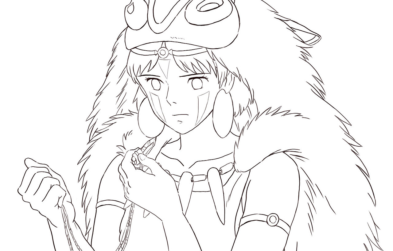 幽灵公主珊临摹线稿