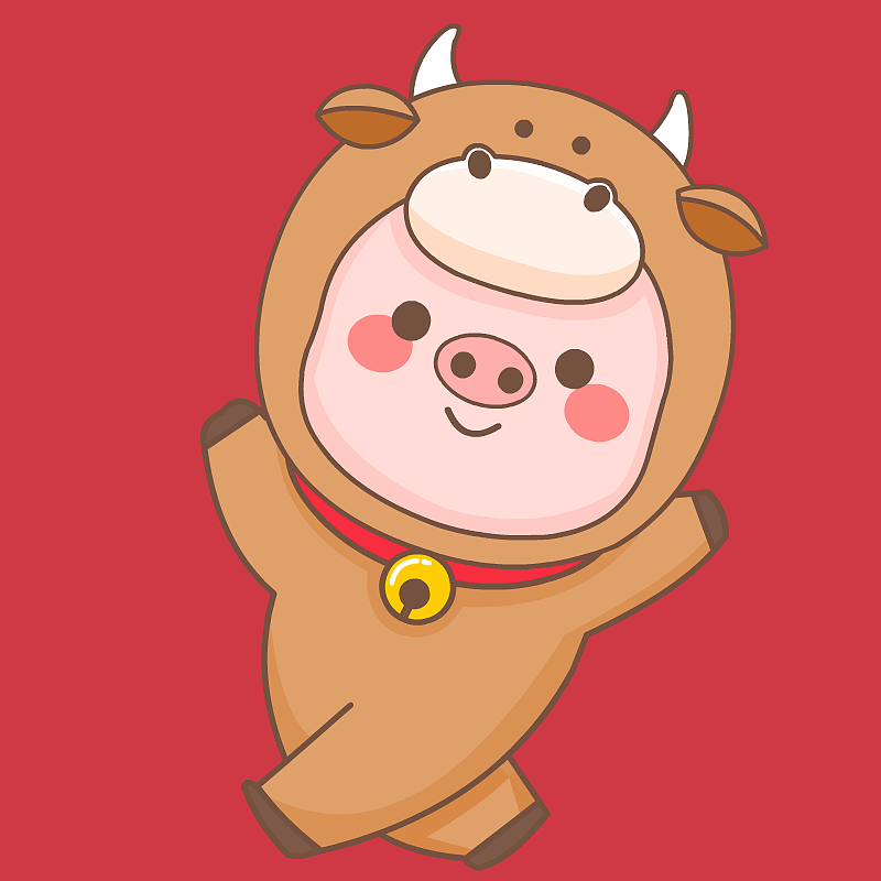 傻猪猪2021牛年新年壁纸头像