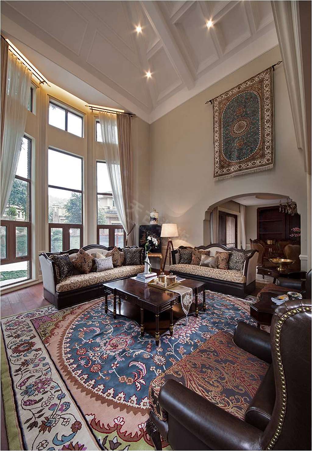 重庆独栋别墅装修设计丨渝北高端设计部(美式乡村风格图片)