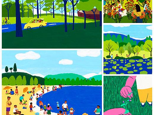 插畫 | 這個夏天（個人主頁-ZNTUwODc3Njg=） - 創(chuàng)作習作 - 站酷設計師黑小米原創(chuàng)素材 - 站酷ZCOOL