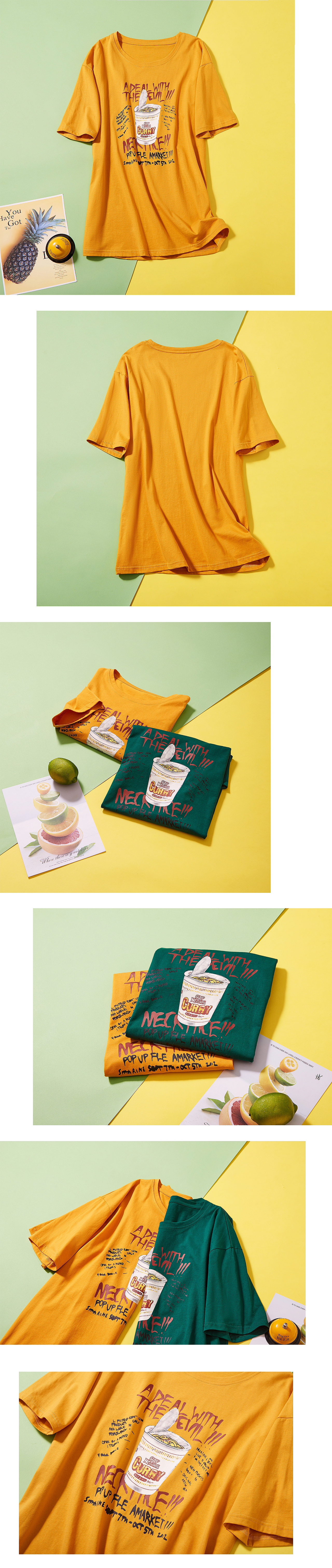 短袖t恤创意摆拍静物图平铺挂拍摄影淘宝天猫女装