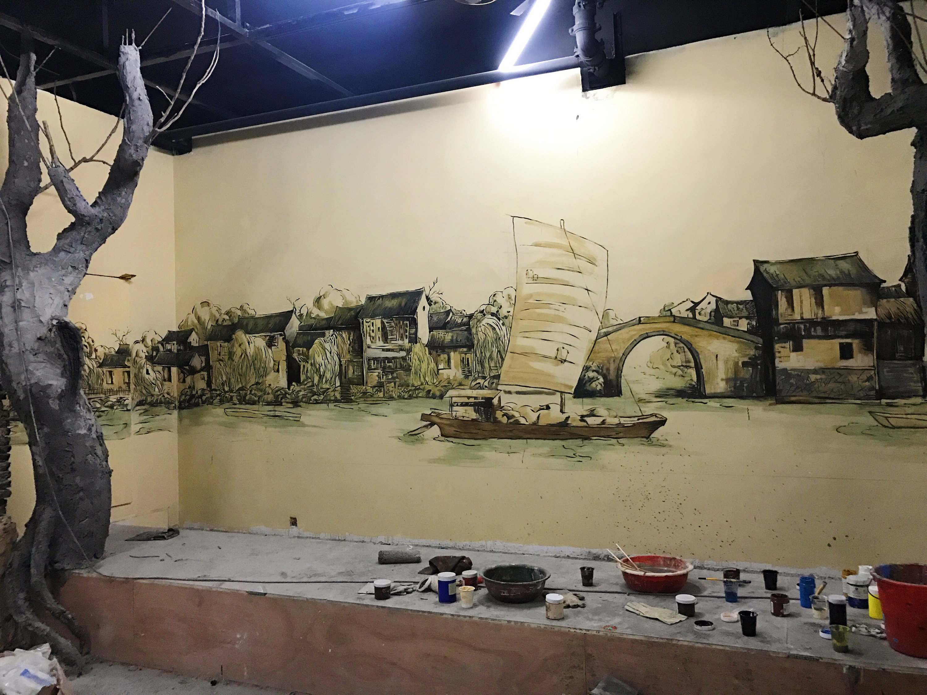 江苏常州运河五号纪念馆墙体彩绘|其他|墙绘/立体画|crazyriot - 原创