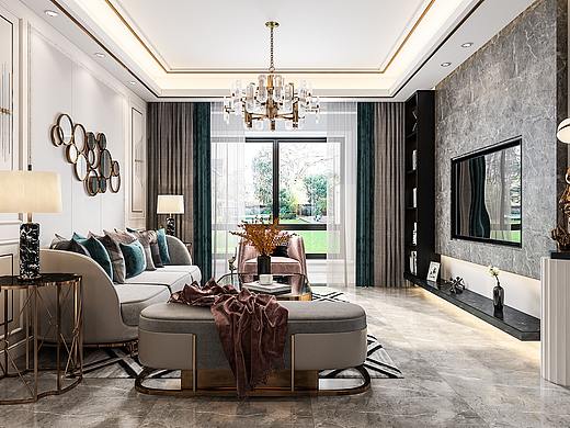 择木创建设计表现 ——现代轻奢风格客餐厅