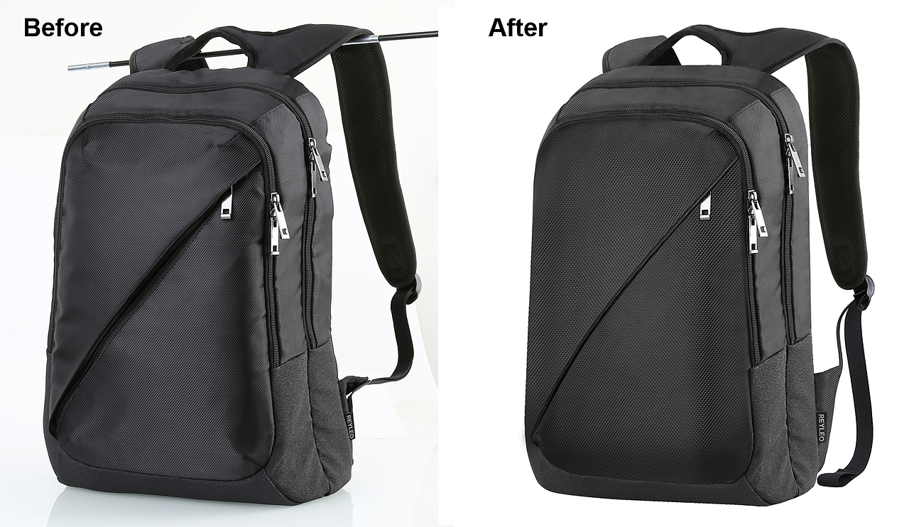 黑色双肩包背包拍照修图