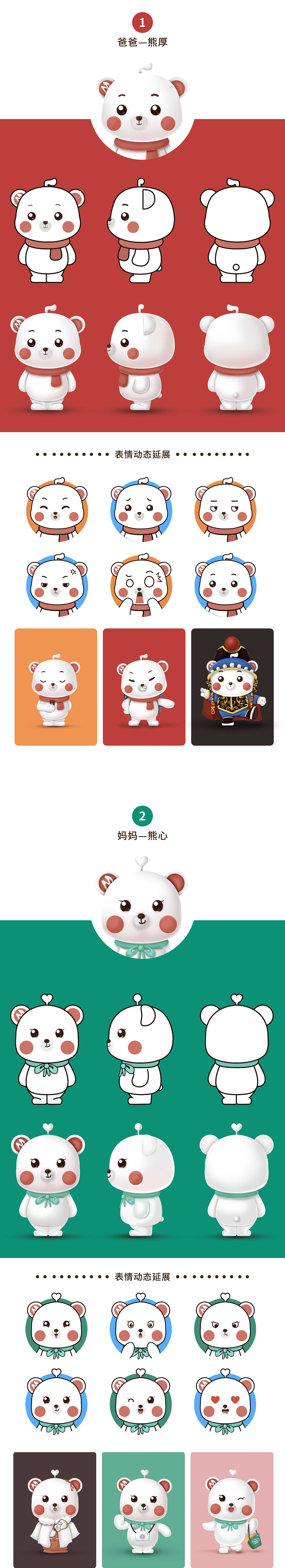 Midea Family 熊小美一家Q版比赛（图ZMTkwNjU1ODA4） - IP形象 - 站酷设计师酱油花生原创素材 - 站酷ZCOOL
