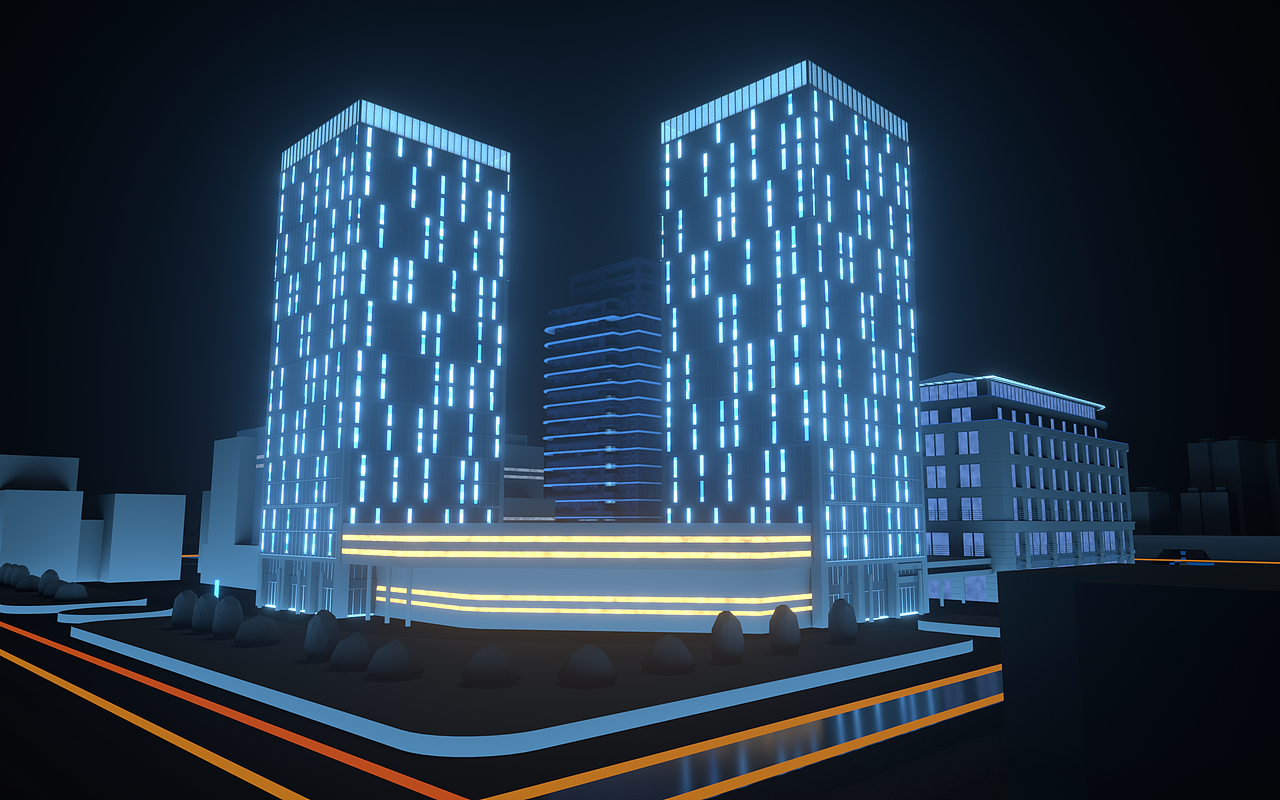 数字城市大屏-三维背景|三维|建筑/空间|无风之地 - 原创作品 - 站酷