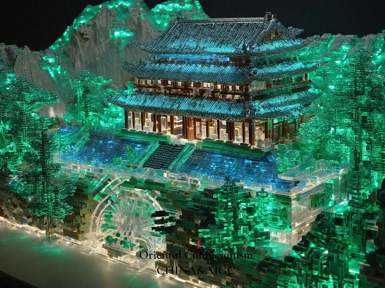 王希孟绘画风格立体乐高模型（图ZMzU4NTU0OTg0） - AI作品 - 站酷设计师青山LIK原创素材 - 站酷ZCOOL