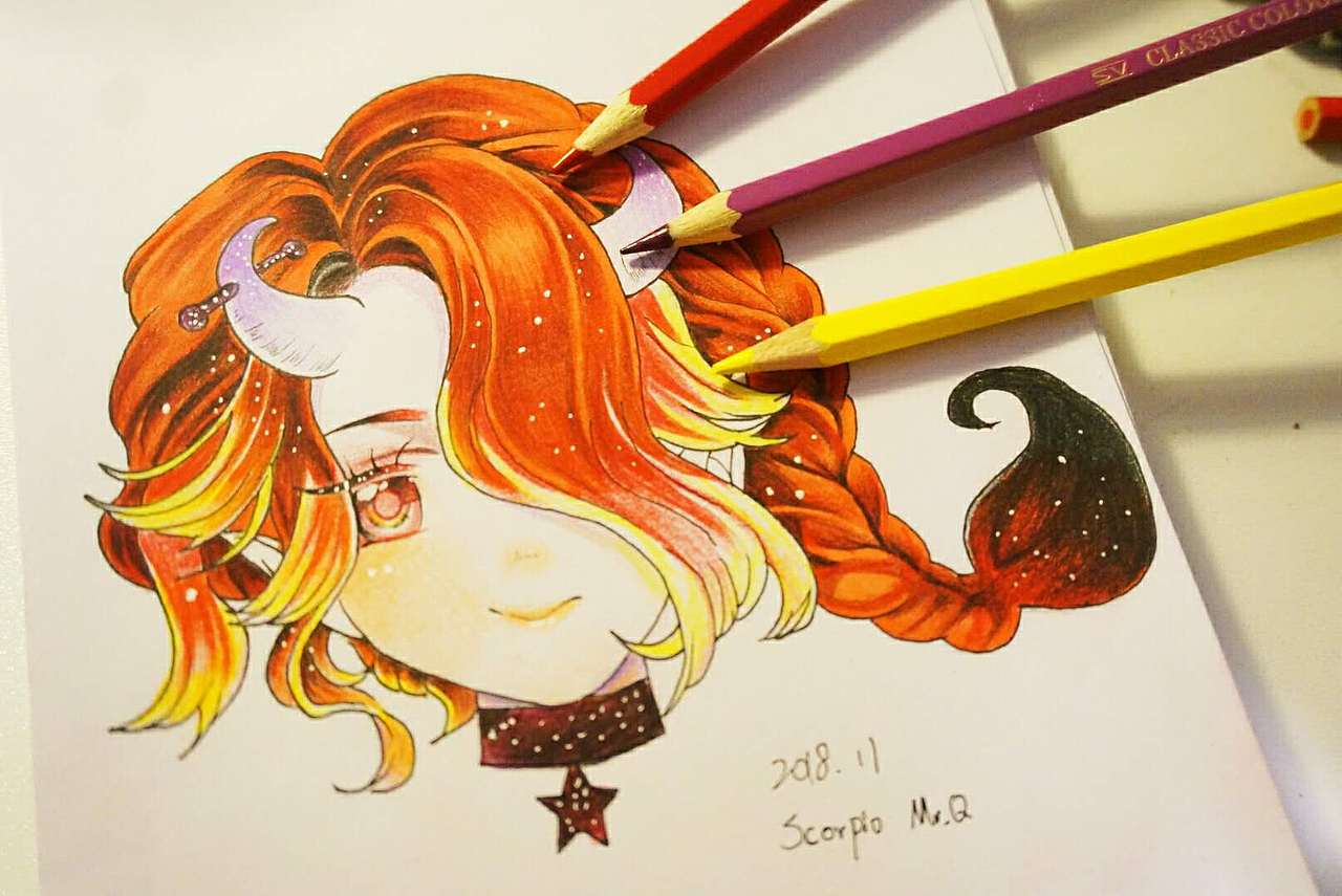 手绘彩铅12星座|插画|艺术插画|瞎画画的乔啊乔_临摹作品-站酷(zcool)