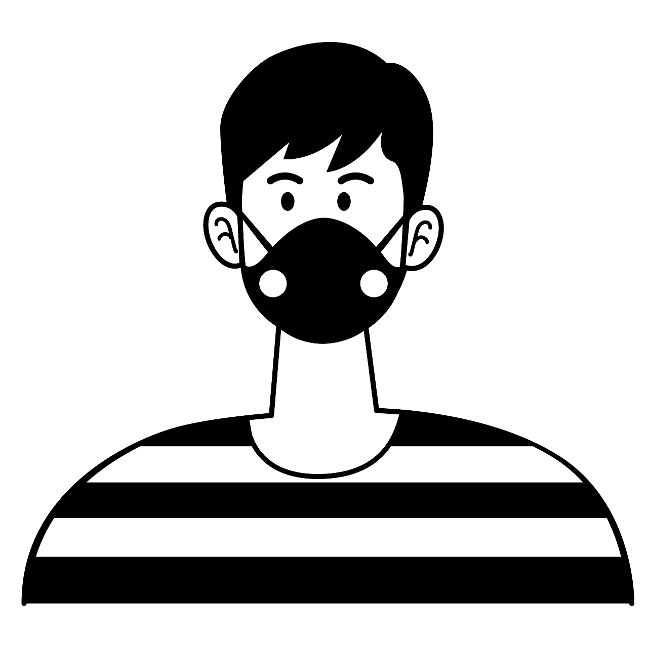 戴口罩极简人物