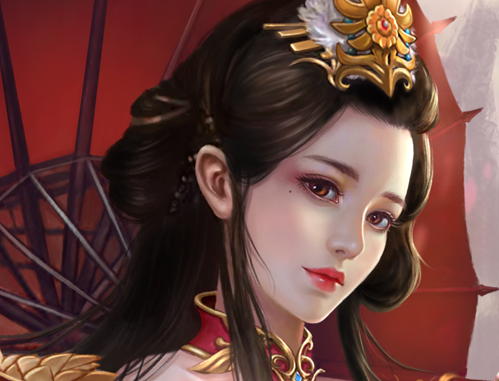 根据古装影视及游戏的灵感设计的一副古风人物海报深圳/插画师/4年前