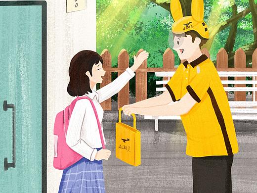 美团外卖人物插画