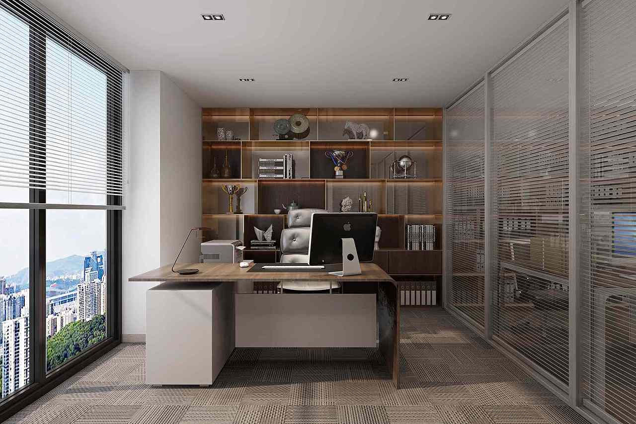 咸阳新中式风格办公室设计效果图