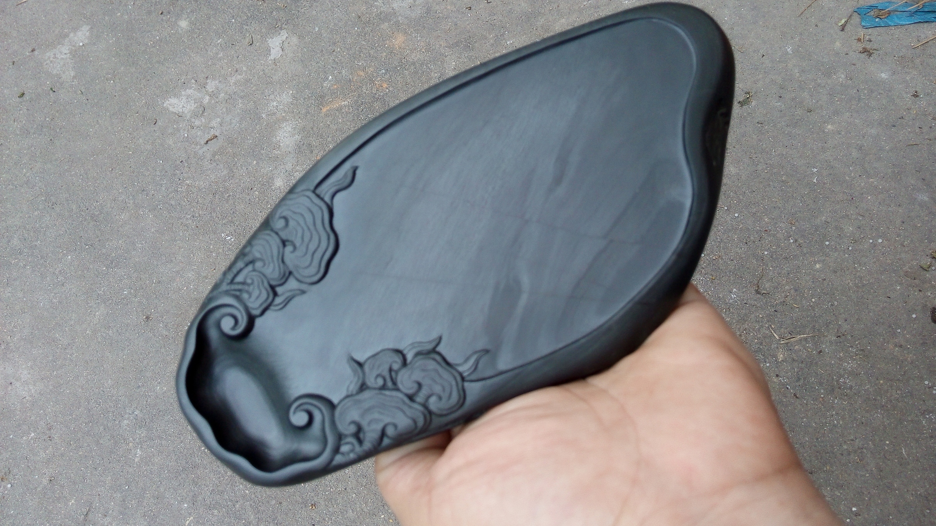 正宗精品婺源老坑歙砚龙尾砚四大名坑水舷坑算子罗纹灵芝砚