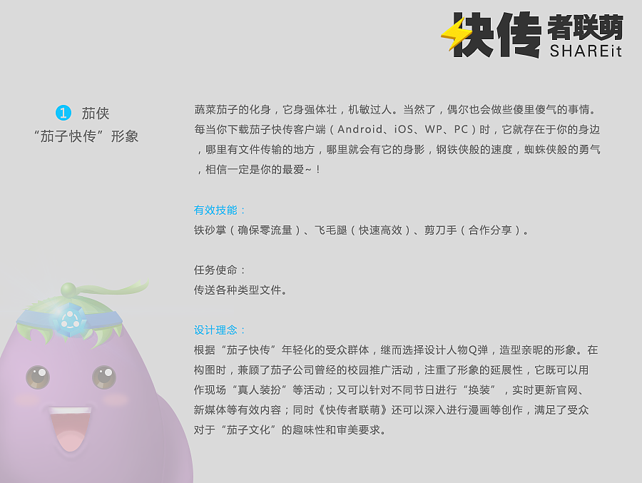 茄子快传形象设计-《快传者联萌》（图ZMzIwMzE5MjA=） - 品牌 - 站酷设计师yakey原创素材 - 站酷ZCOOL