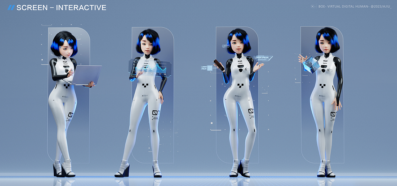 【你好BOE】-京东方虚拟数字人IP(图ZMzI4NDczNTg0) - IP形象 - 站酷设计师AJIU_原创素材 - 站酷ZCOOL
