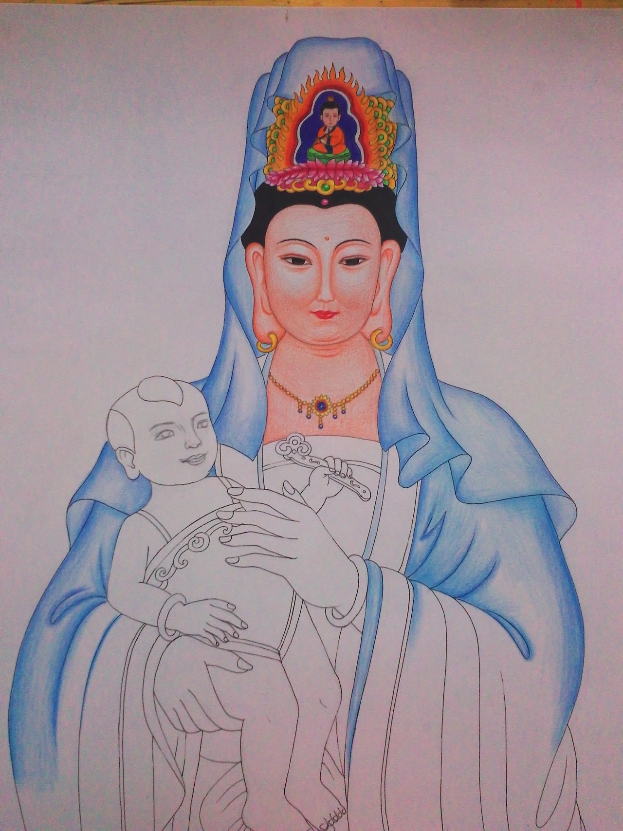 送子观音|插画|创作习作|sonicel - 原创作品 - 站酷 (zcool)