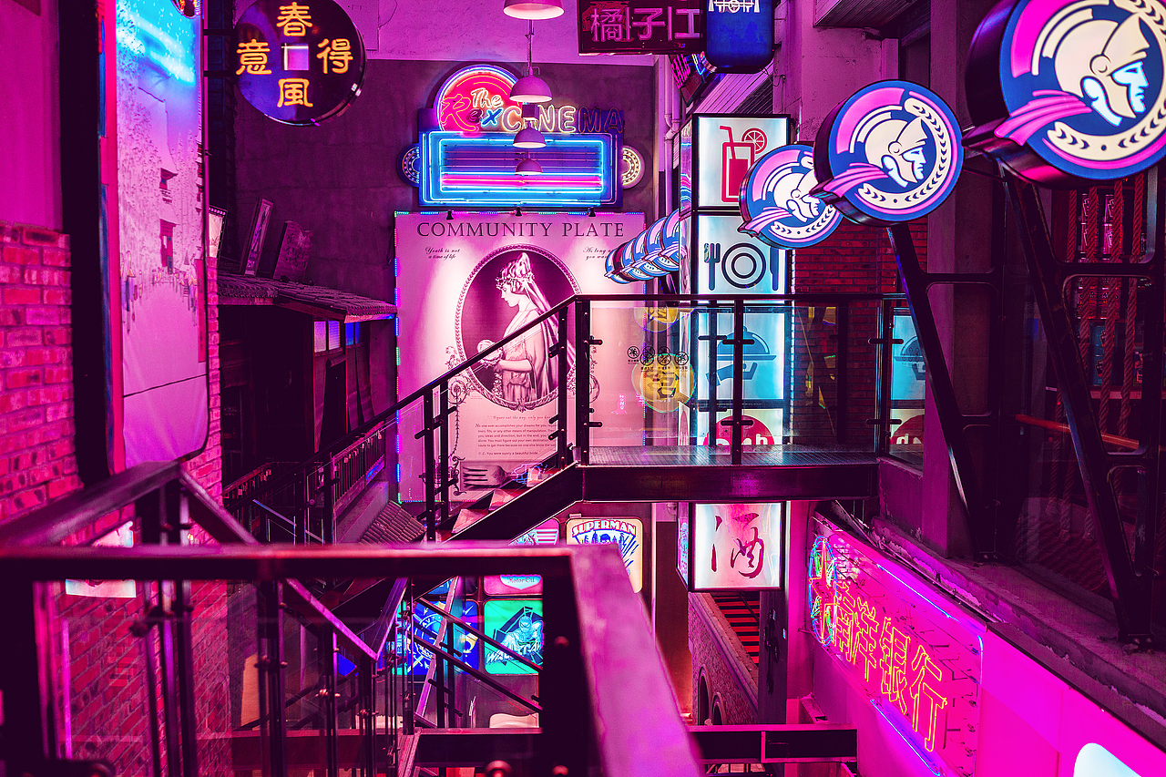 赛博朋克风-静安大悦城（图ZMTg1NjE5Nzky） - 环境/建筑摄影 - 站酷设计师在下星辰原创素材 - 站酷ZCOOL