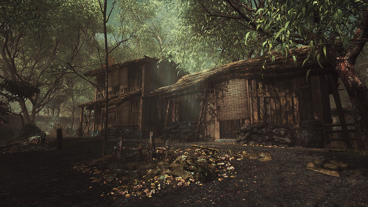 ue4武侠风破败的村庄场景练习游戏场景