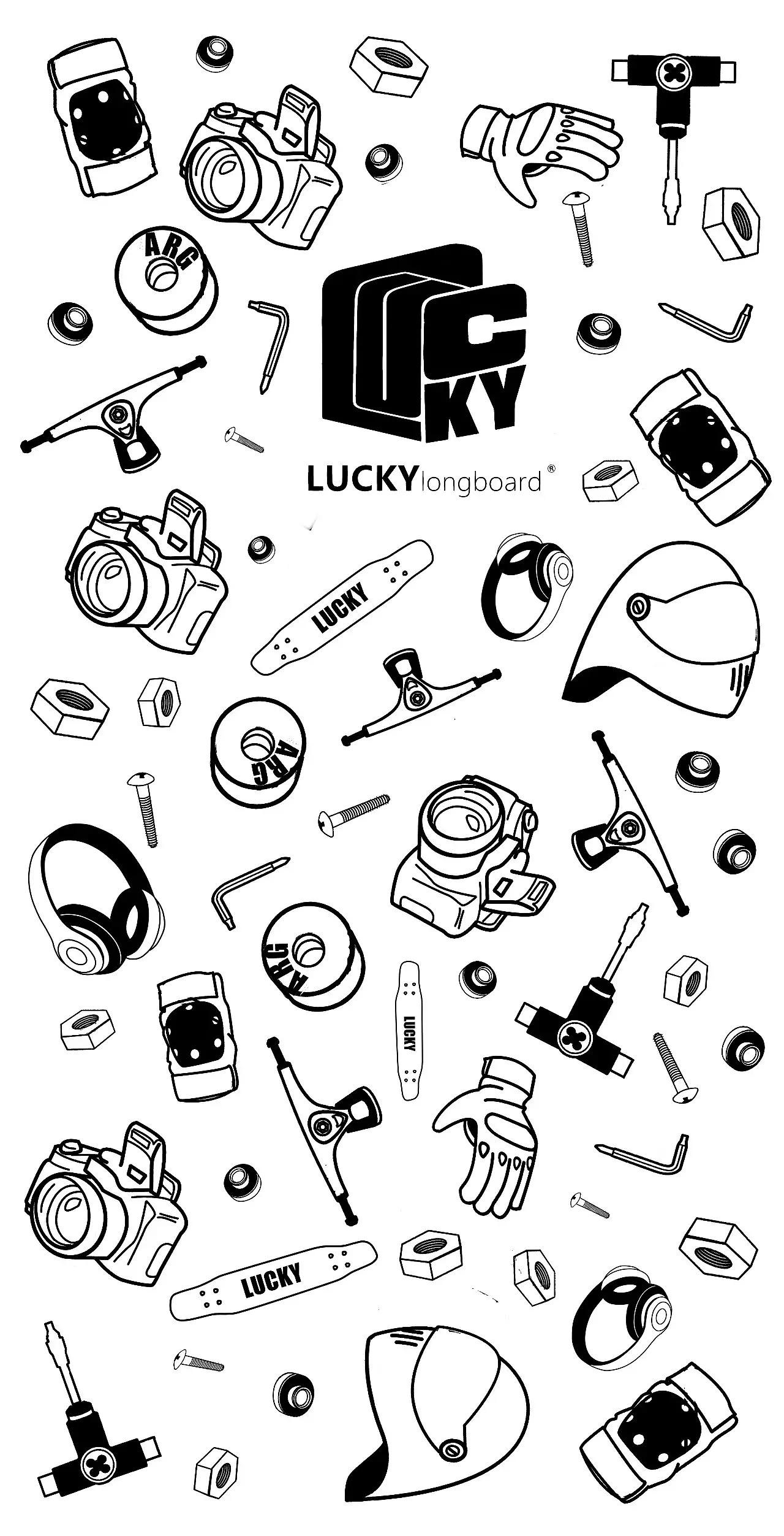 lucky长板壁纸（图ZMTY2NTk4Njky） - 新锐潮流插画 - 站酷设计师0530长板店原创素材 - 站酷ZCOOL