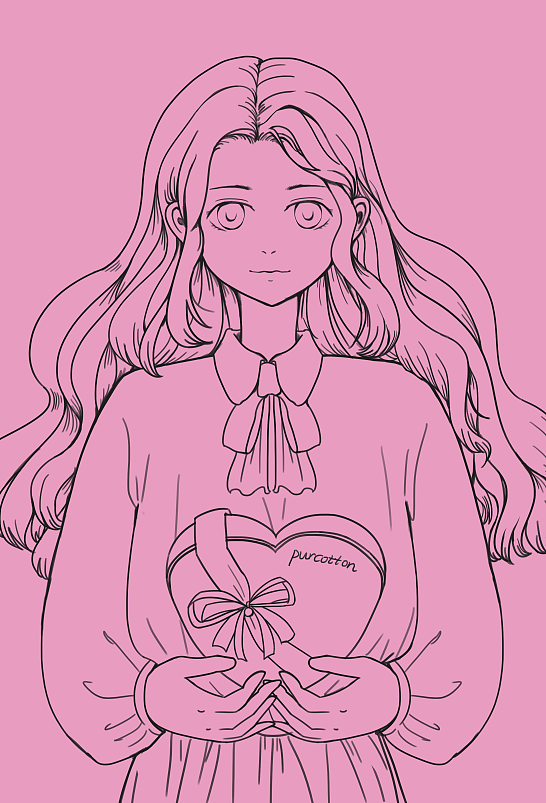 插画全棉女神节h5插画线稿