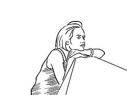 看夕阳的姐姐怎么画