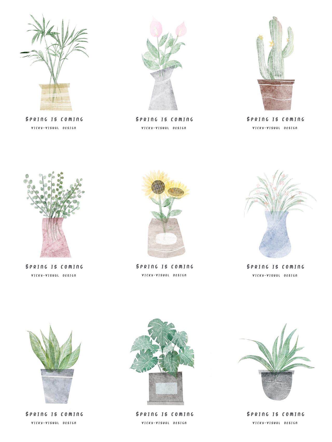 森系水彩植物系列（图ZMjE2MDA4NTgw） - 创作习作 - 站酷设计师麋似鹿原创素材 - 站酷ZCOOL