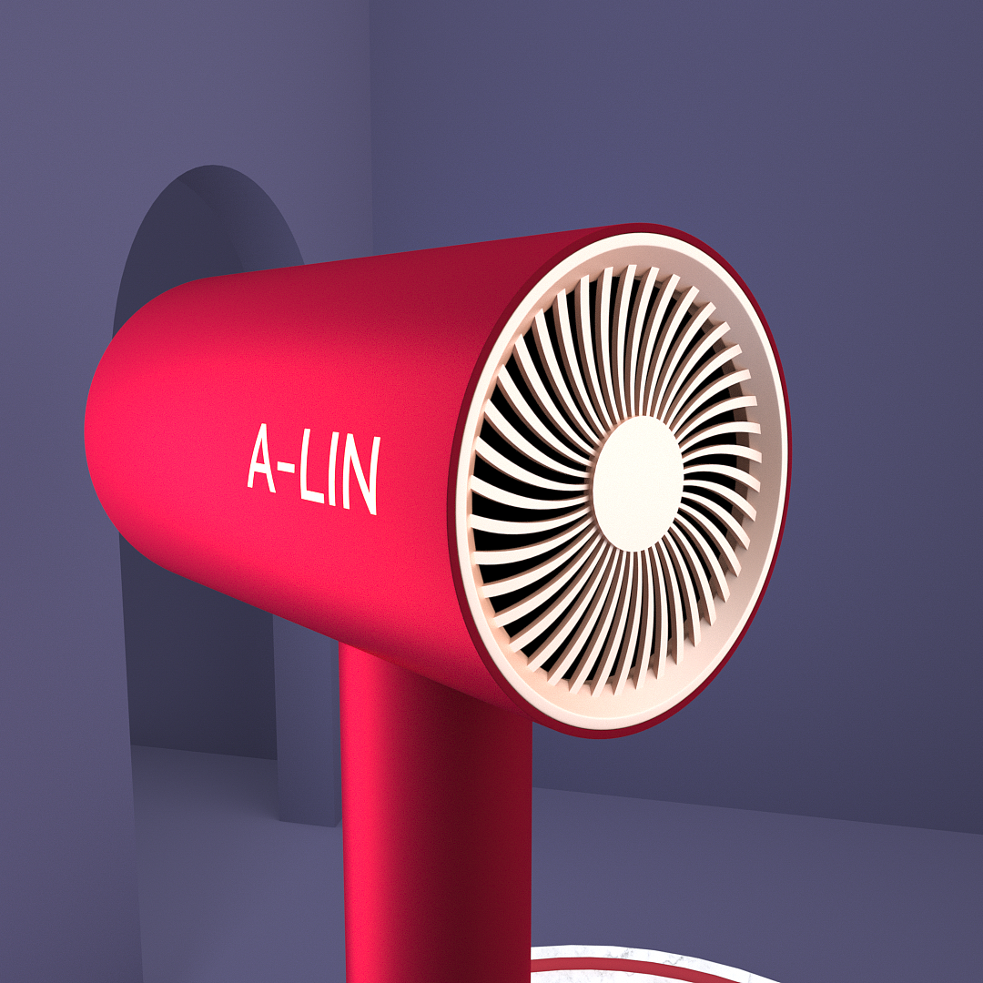 吹风机-c4d建模渲染|三维|产品|林地西瓜 - 原创作品 - 站酷 (zcool)