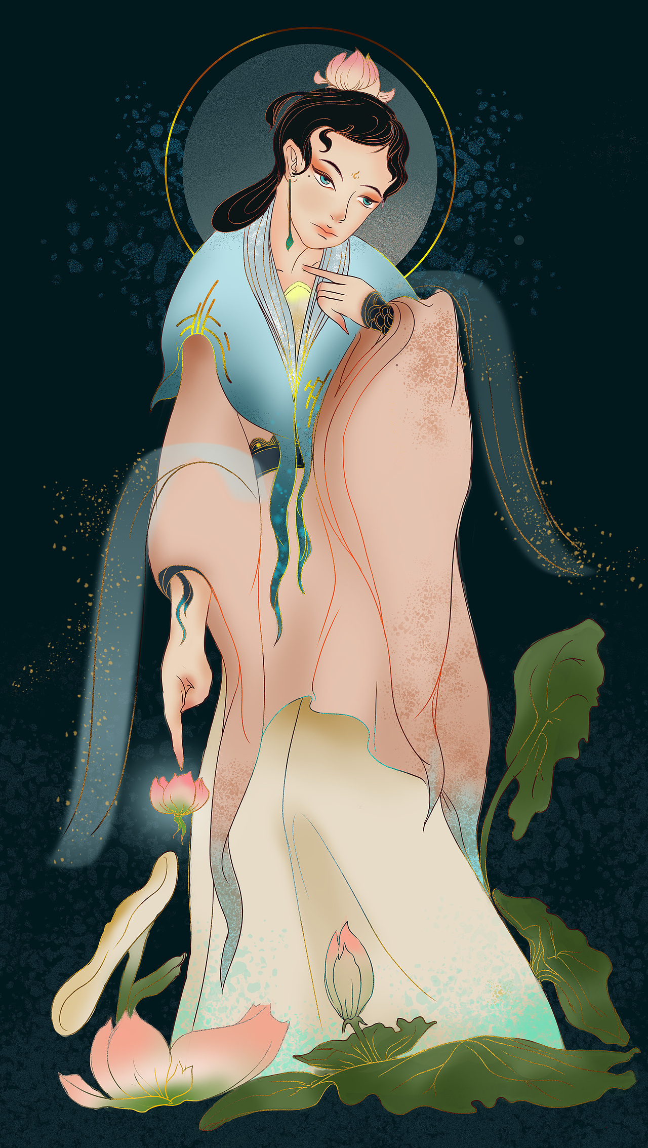 另,附上何仙姑形象插画,此形象为各风格尝试中其一的风格表现.