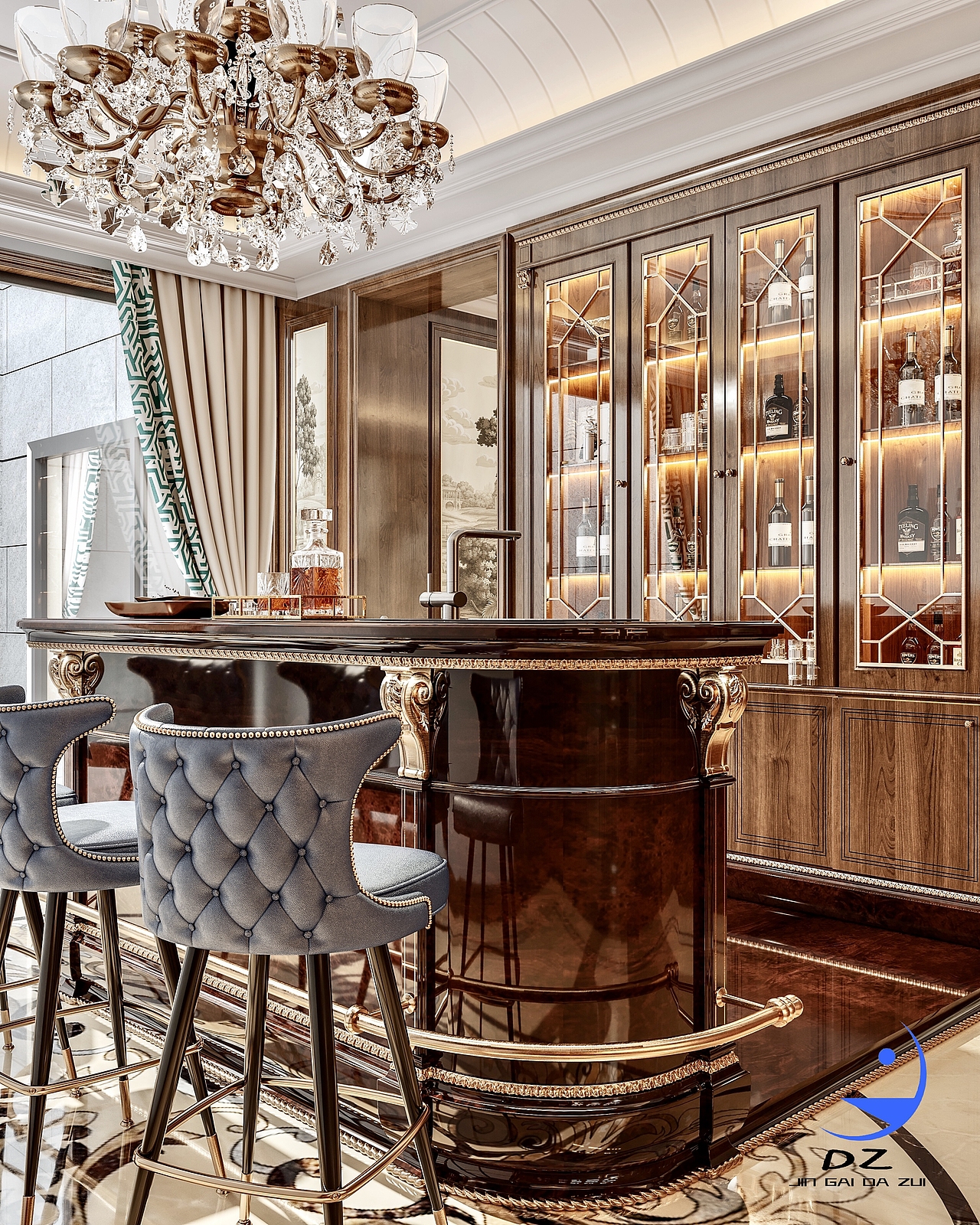 欧式宫廷风格挑空家装效果图（图ZMjYwOTk0NzA0） - 家装设计 - 站酷设计师金该大嘴原创素材 - 站酷ZCOOL